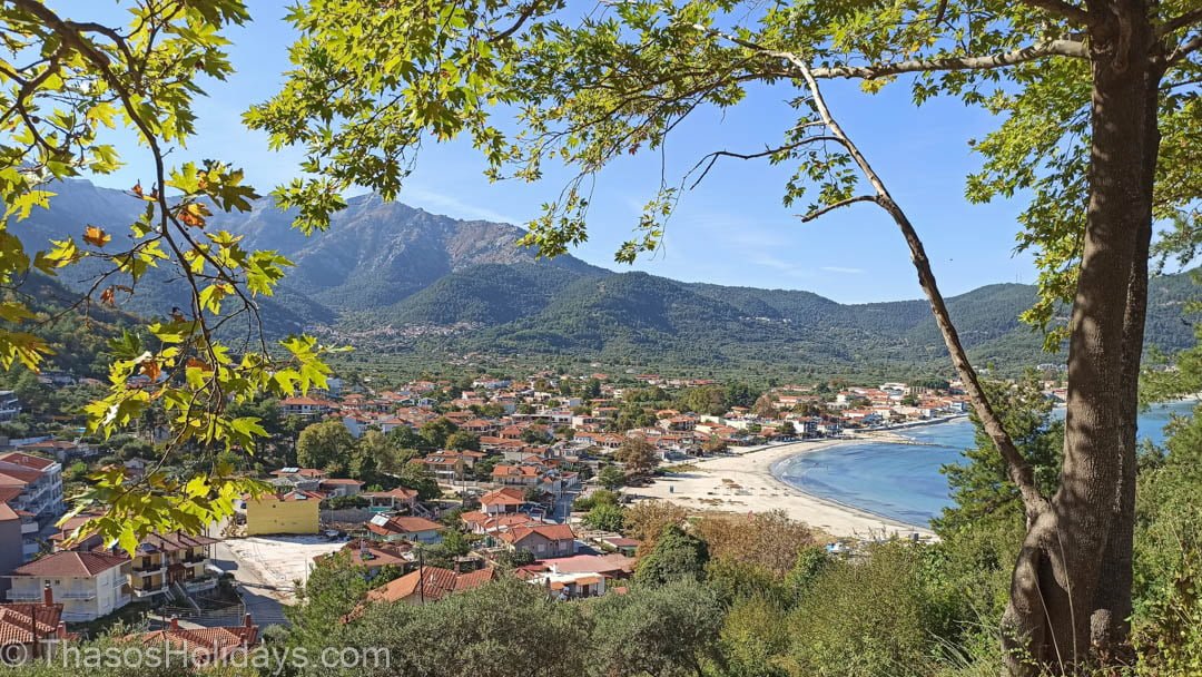 The view of Skala Potamia Thassos from the south