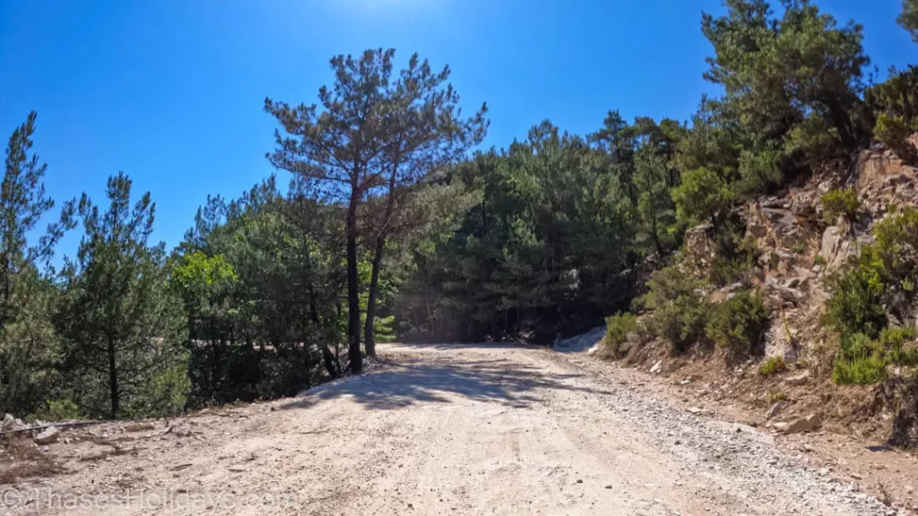 Way to Maries waterfalls in Thassos