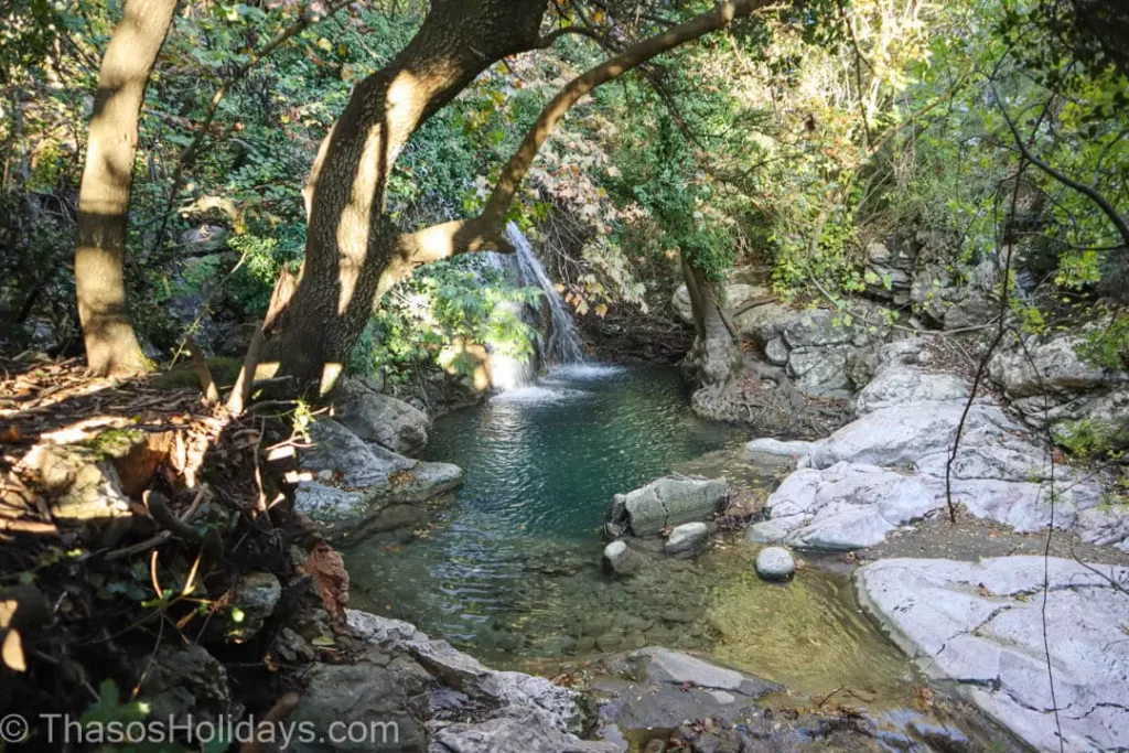 Gournas Waterfall near Theologos Thassos