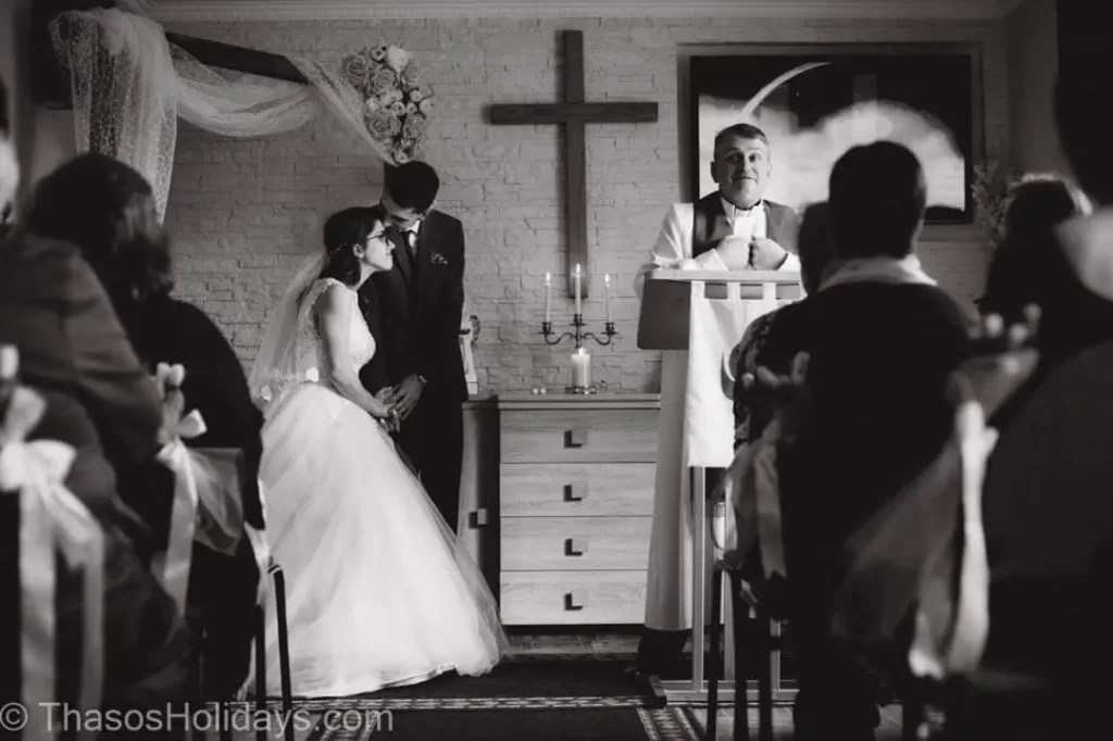 Greek wedding in black and white