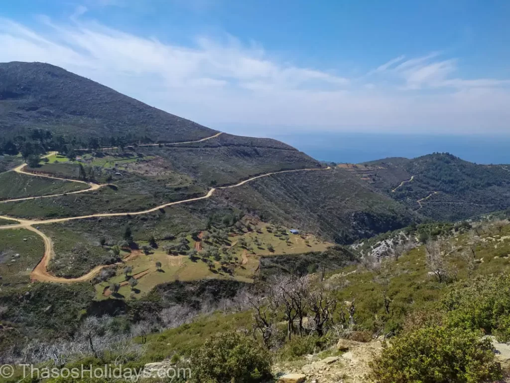 The scenic route from Kallirachi to Sotiros in Thassos