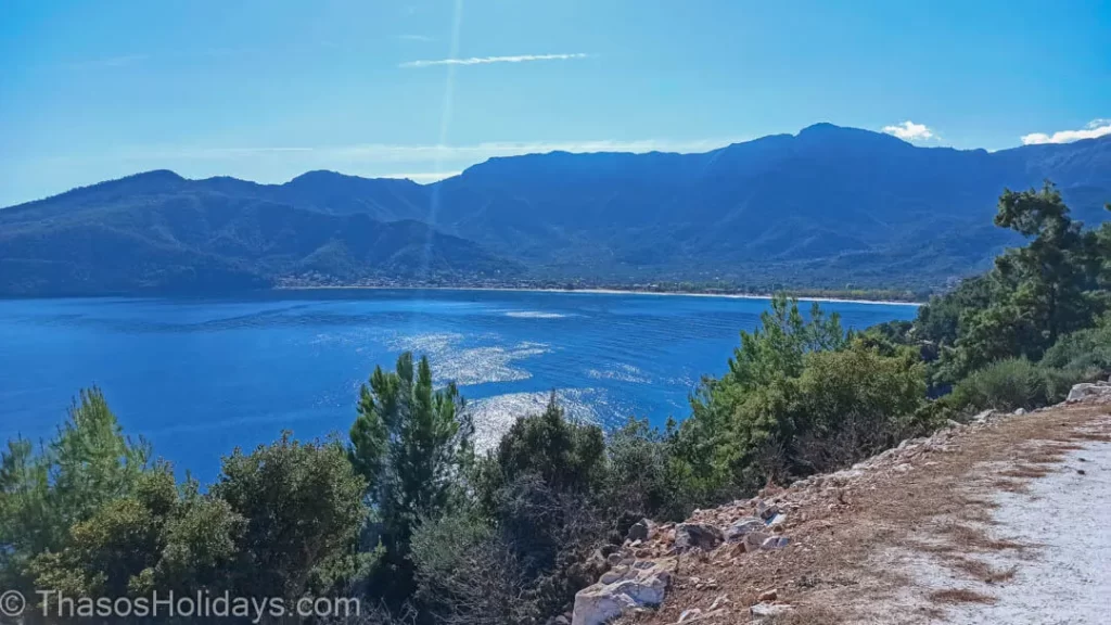 The path from Limenas to Golden Beach through Marble Beach