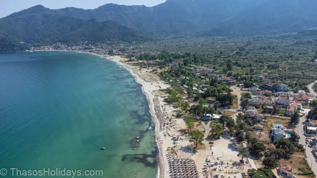 The view of Golden Beach Thassos from the north