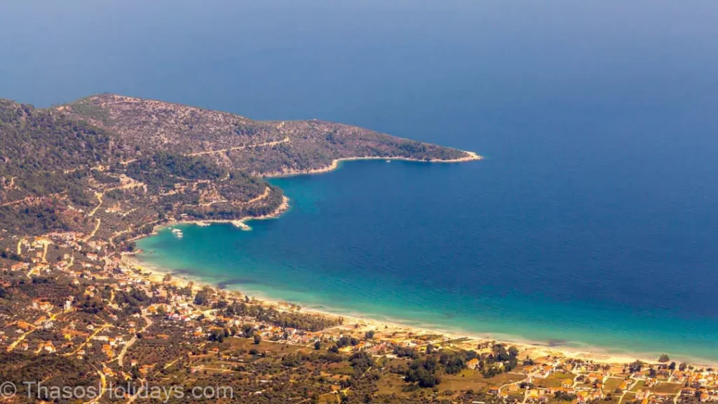 The view of Golden Beach Thassos from the west side