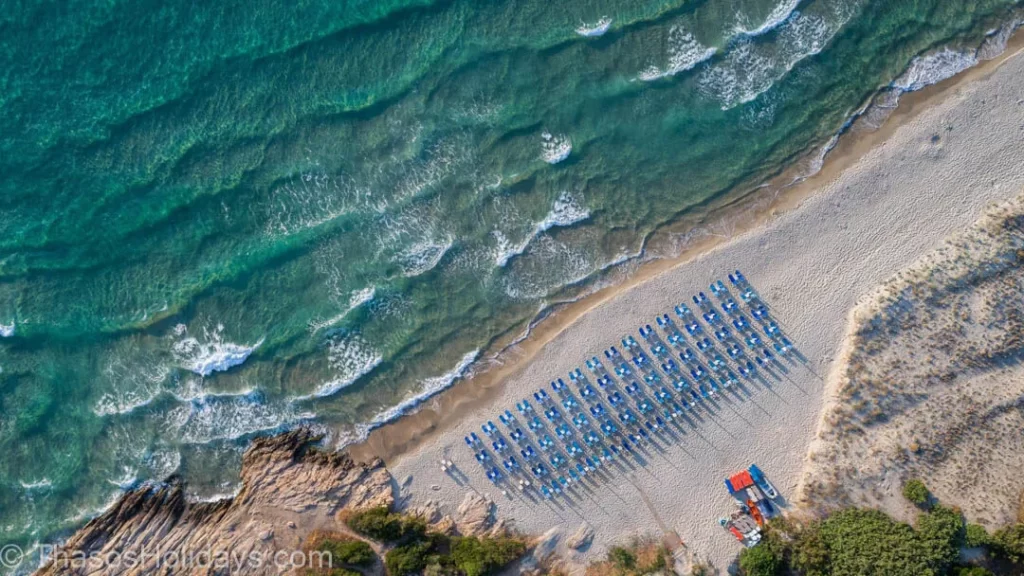The view of nothern side of Paradise Beach Thassos from above