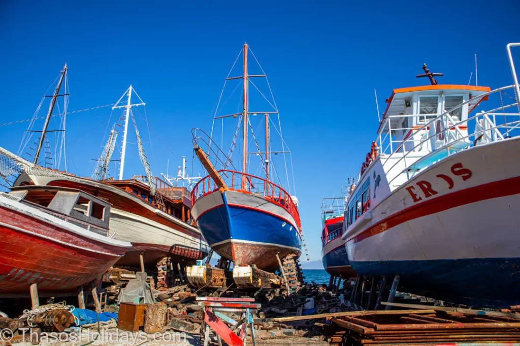 traditional greek shipyard